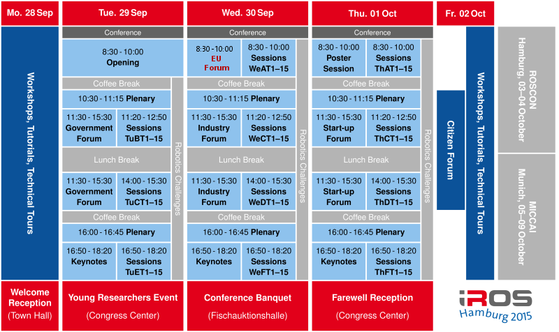 IROS-2015 schedule